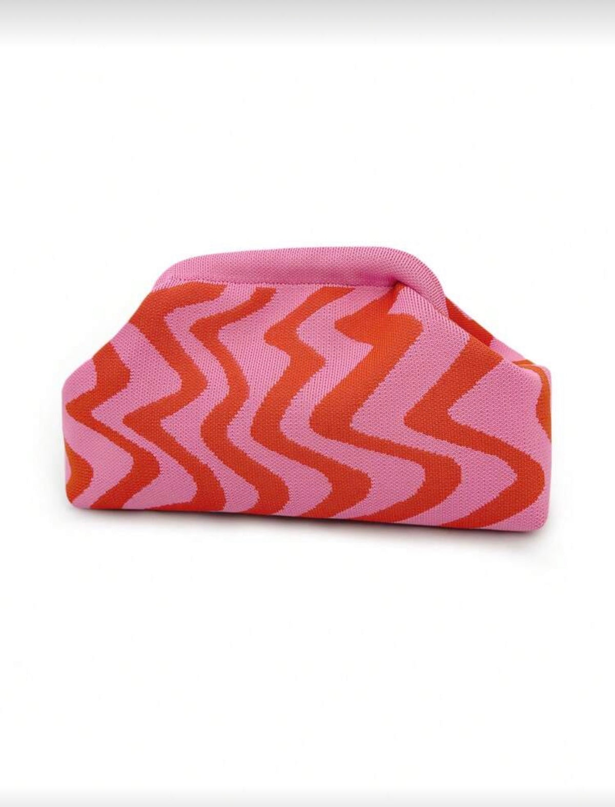 Stripe pink clutch