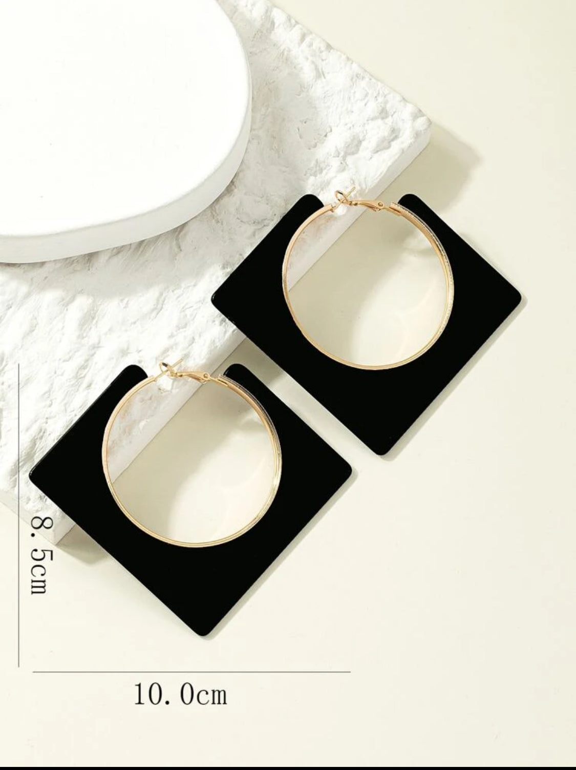 Geometric square earrings