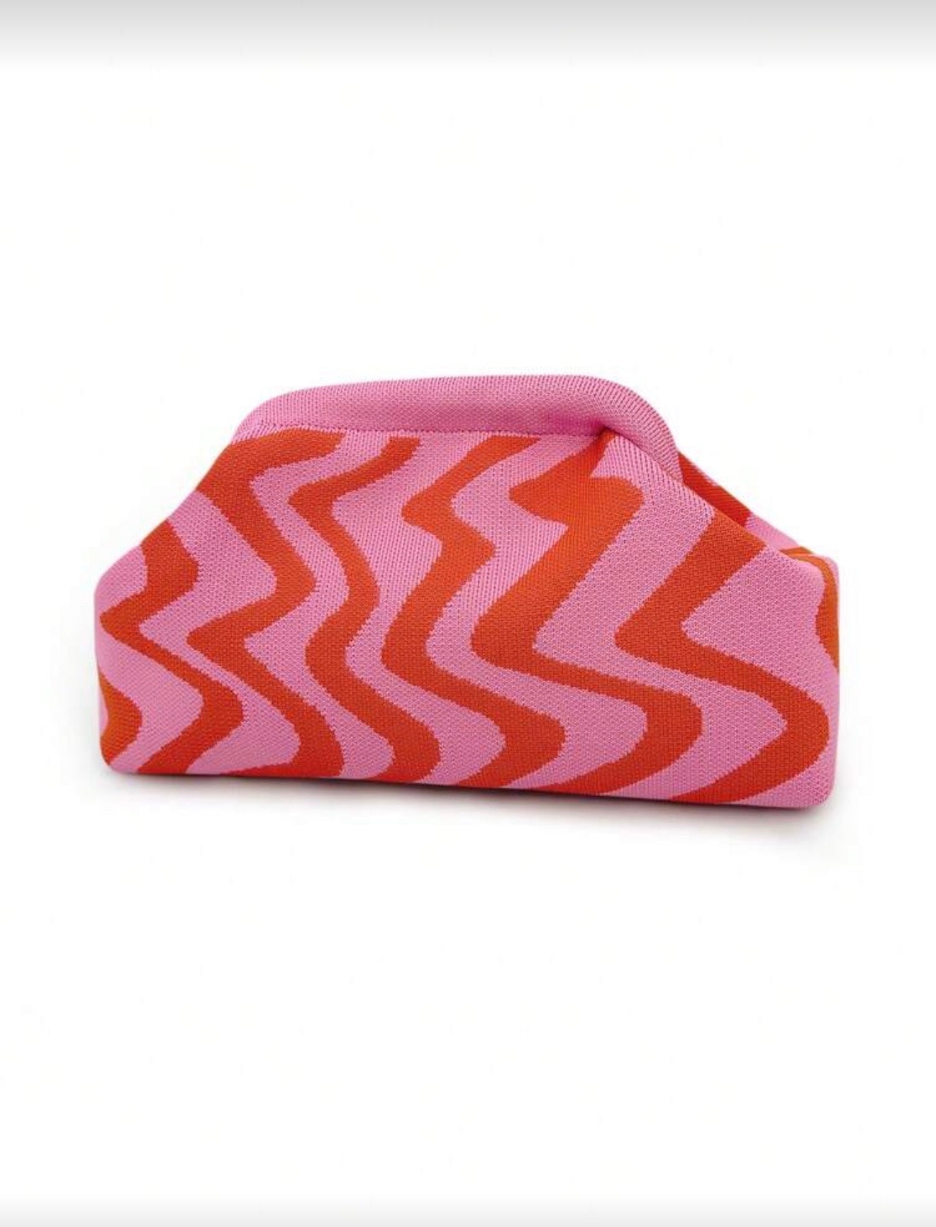Stripe pink clutch