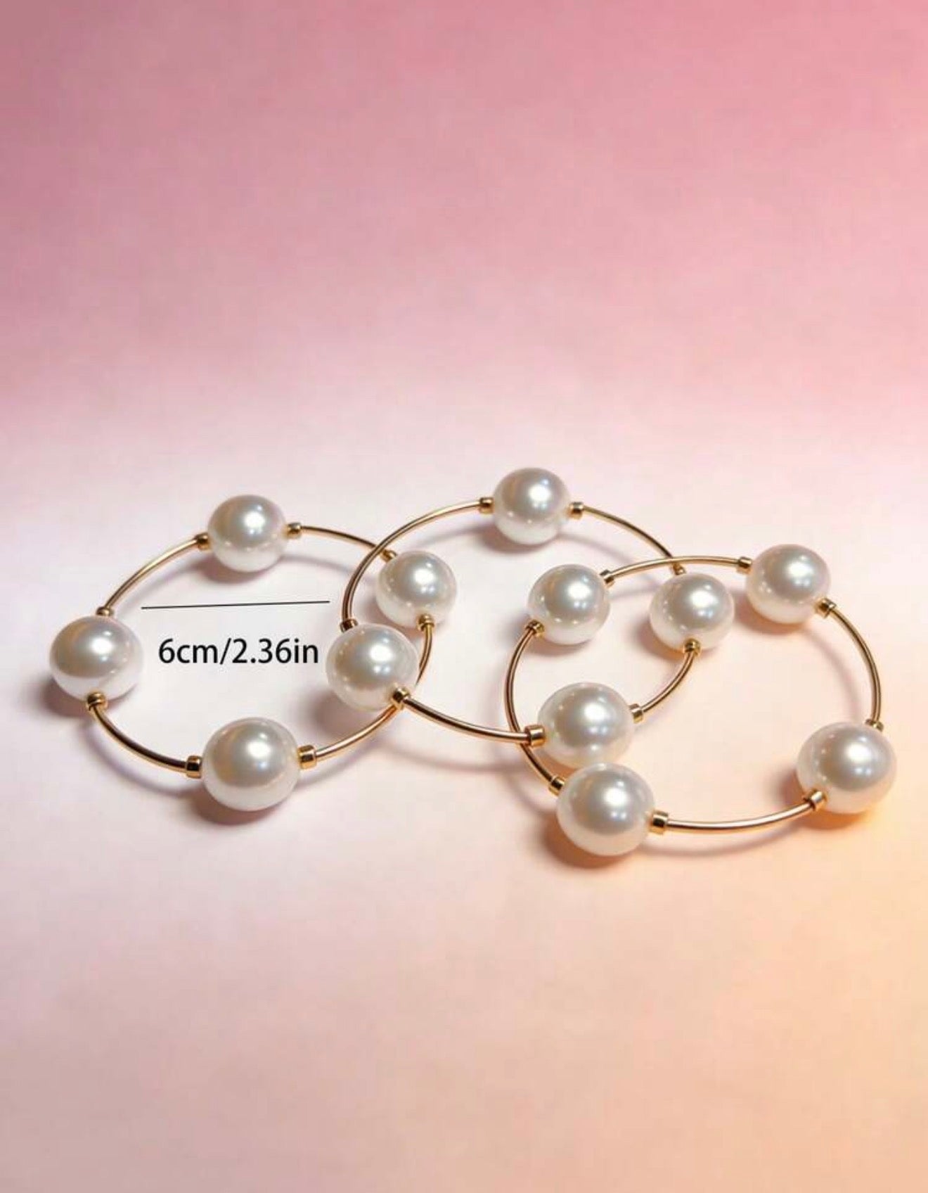 Chunky pearl bracelet large set