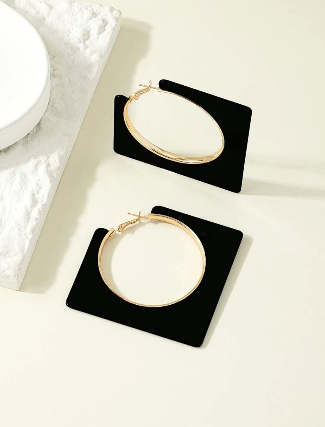 Geometric square earrings