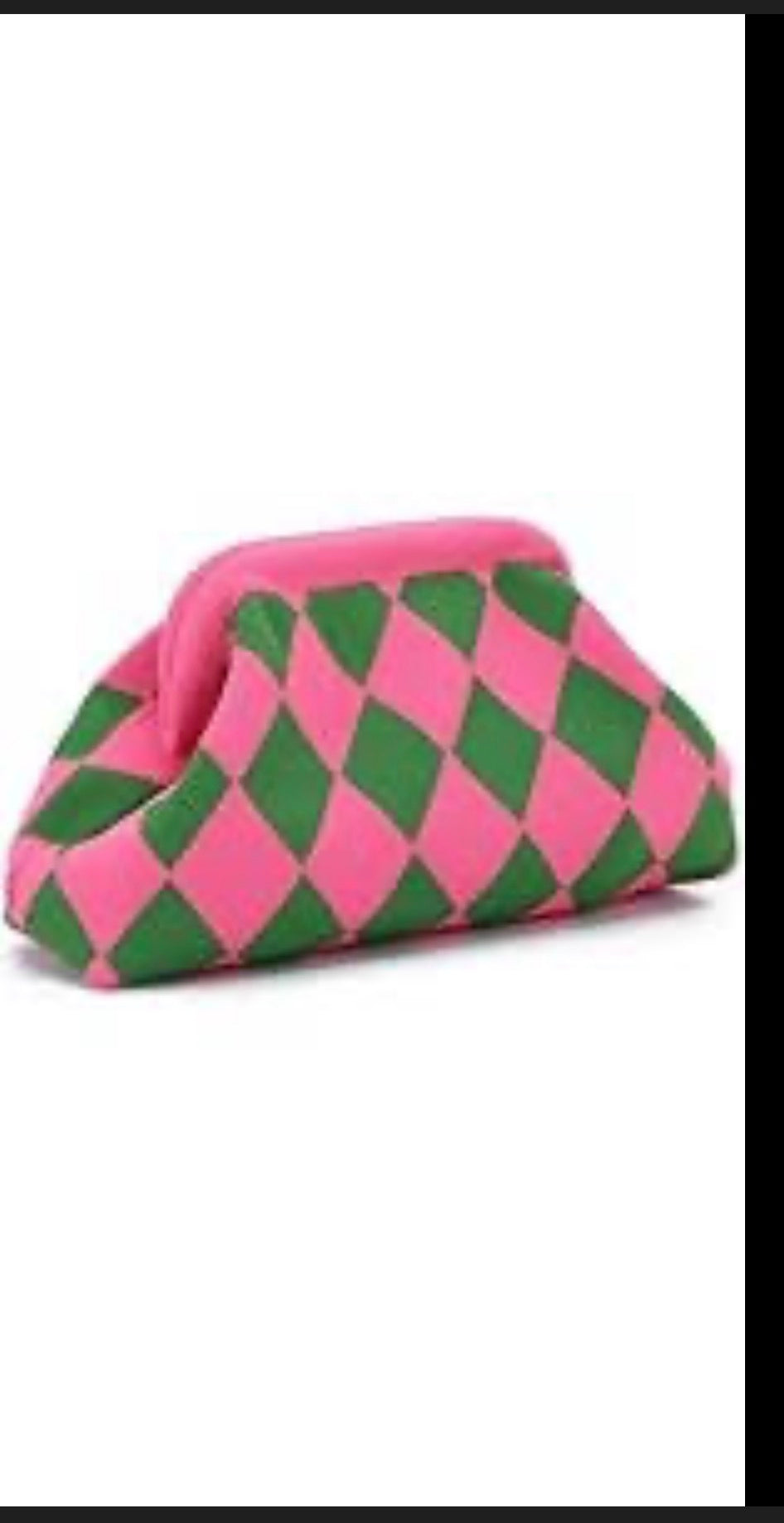 Green and pink clutch