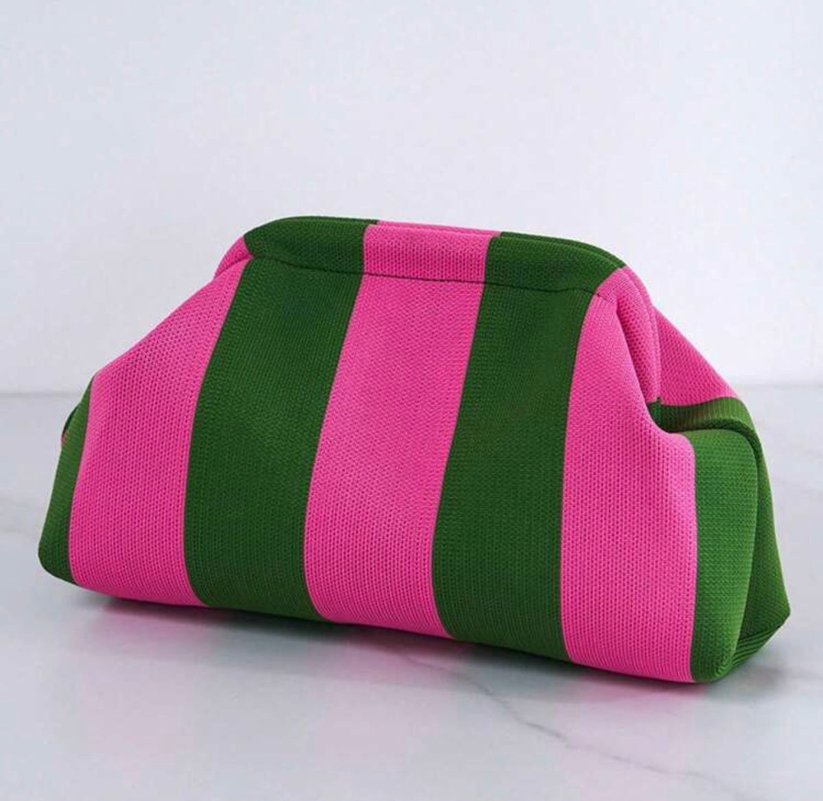 Stripe clutch bag